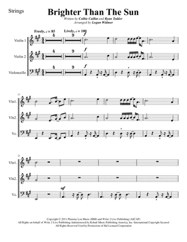 Brighter Than The Sun (arr. Logan Widmor)