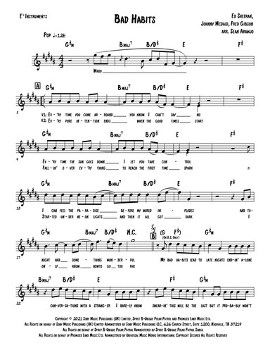 Bad Habits (arr. Sean Arawjo)