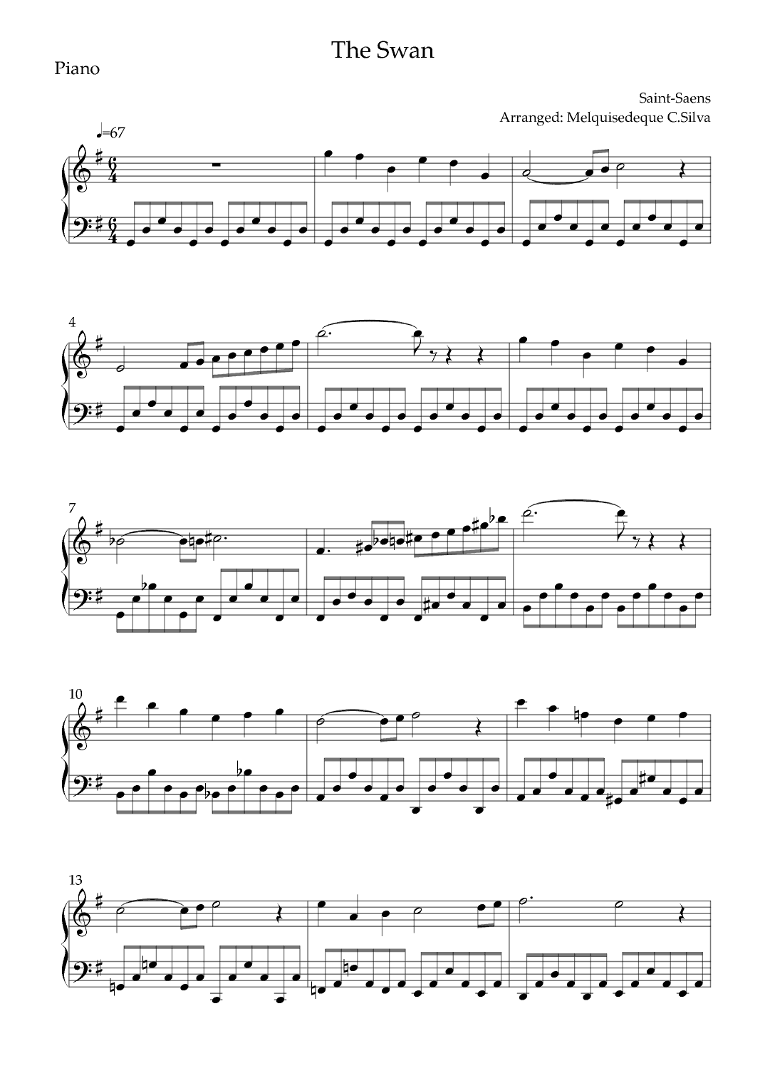 The Swan (arr. Melquisedeque C.Silva)