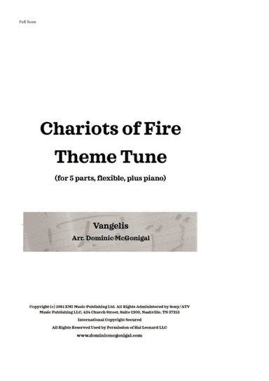 Chariots Of Fire  from the Feature Film CHARIOTS OF FIRE (arr. Dominic McGonigal)