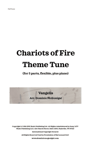 Chariots Of Fire  from the Feature Film CHARIOTS OF FIRE (arr. Dominic McGonigal)