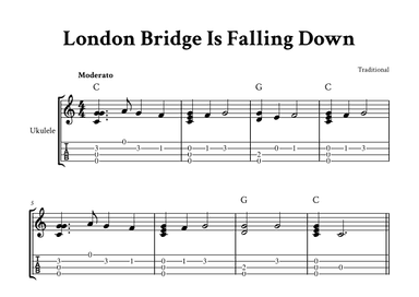 London Bridge Is Falling Down - Fingerstyle Ukulele (with TAB and Chords) (arr. Yuri Noronha)