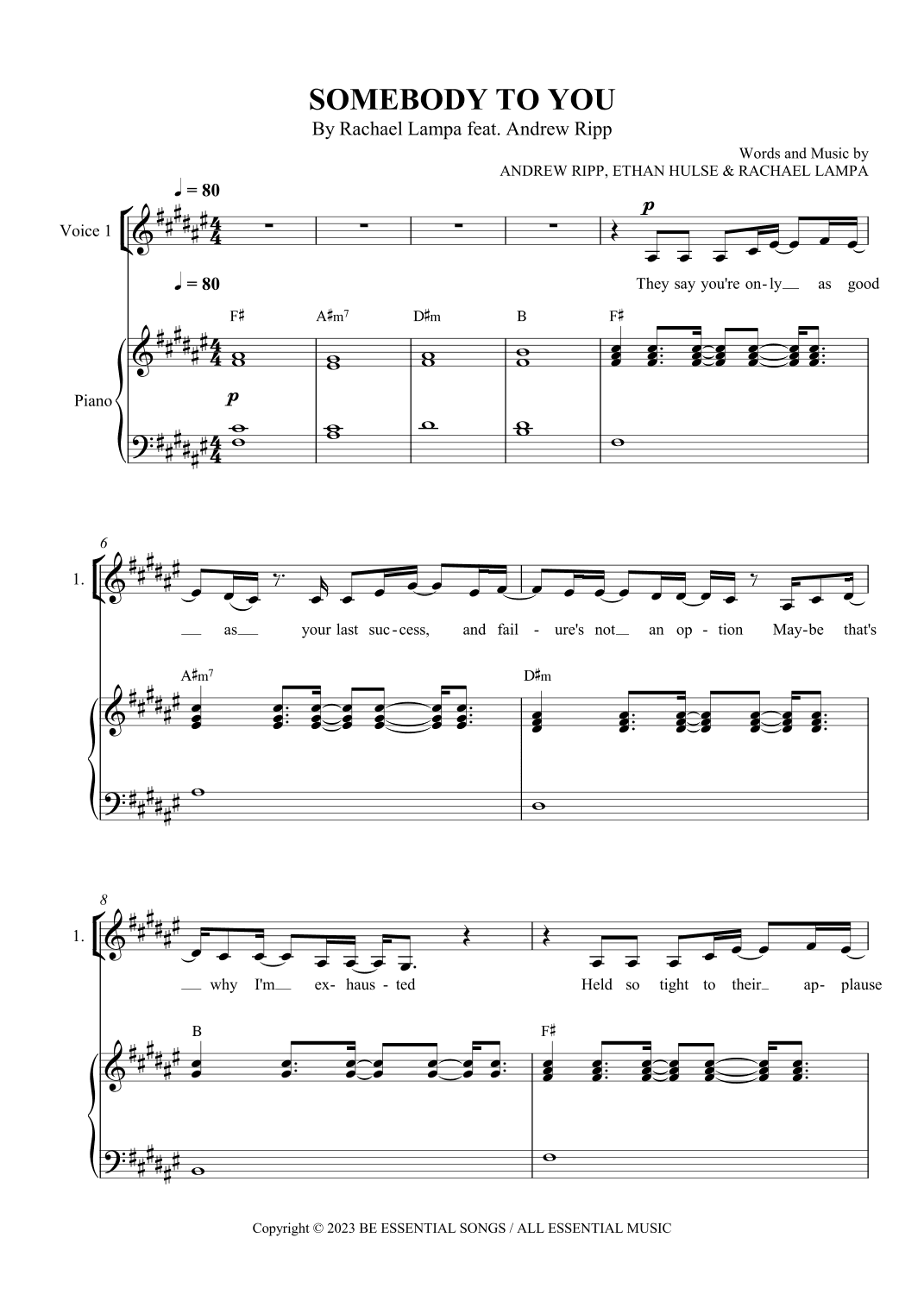 Somebody To You (arr. SCMusic)