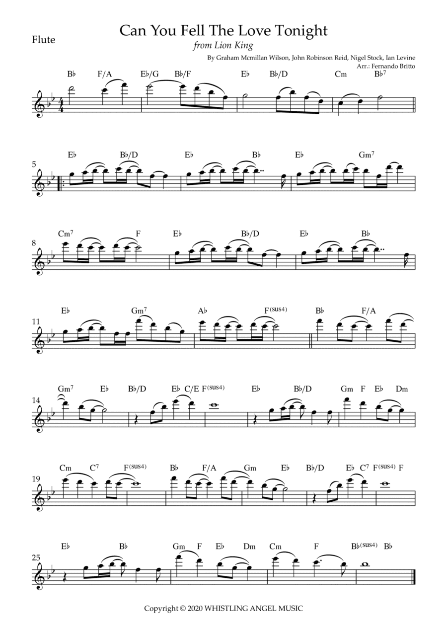Can You Feel The Love Tonight (arr. Fernando Britto)