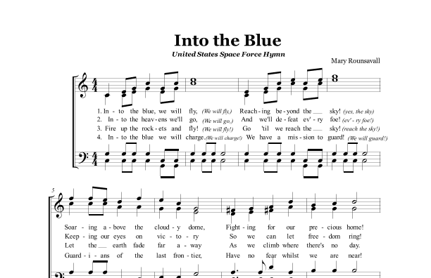 US SPACE FORCE HYMN (Into the Blue) (Hymn Style)