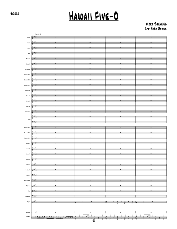 Hawaii Five O - Theme (arr. Pete Cross)