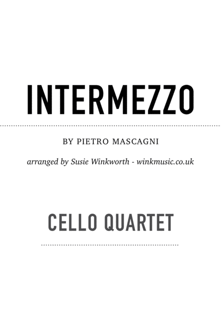 Intermezzo from Cavalleria Rusticana (arr. Susie Winkworth winkmusic.co.uk)