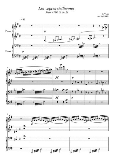 Les Vepres Siciliennes (From Act III No.21) Piano Duet (arr. RKKR)
