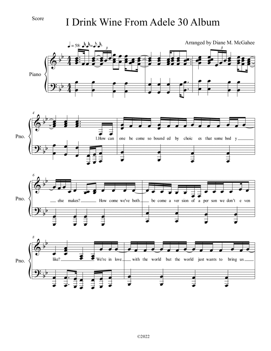 I Drink Wine (arr. Diane M. McGahee)