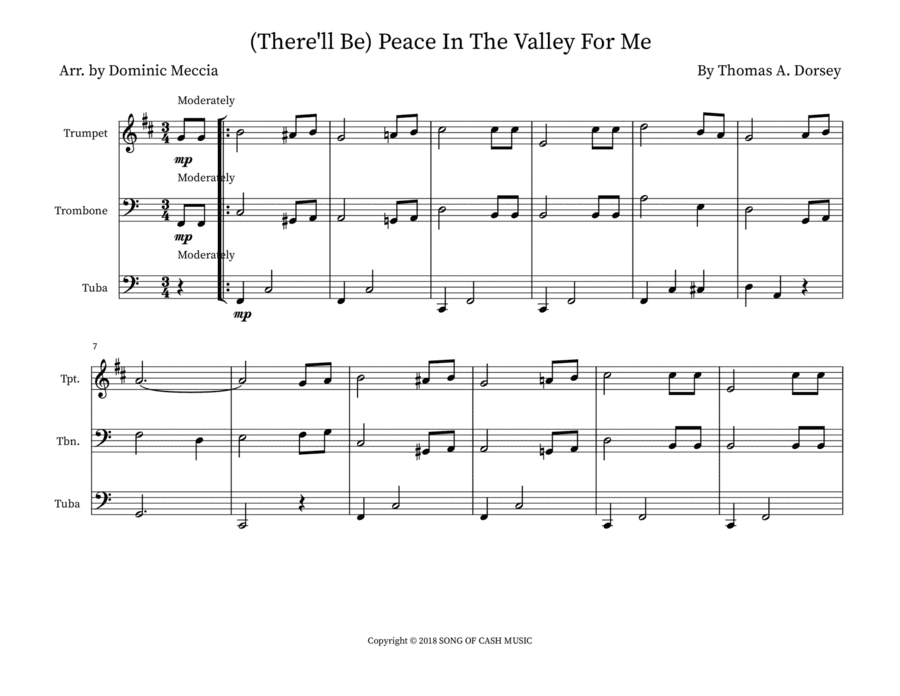 There'll Be Peace In The Valley For Me (tra.arr.) (arr. Dominic Meccia)