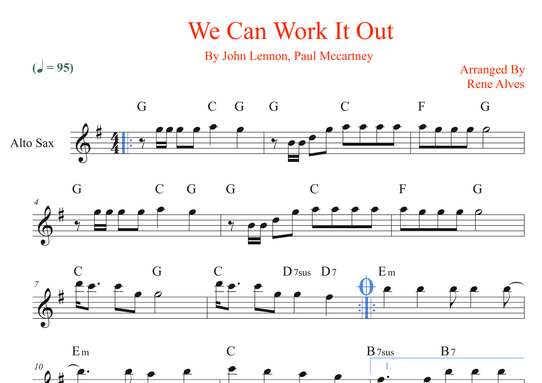 We Can Work It Out (arr. Rene Alves)
