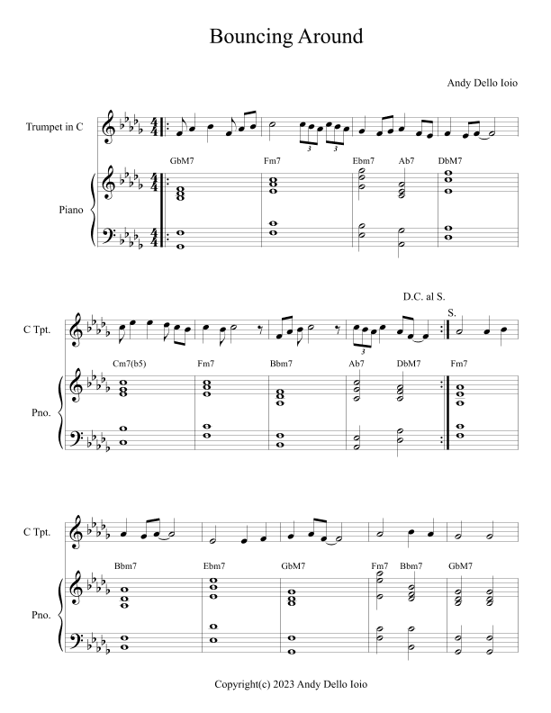Bouncing Around for Piano and Trumpet