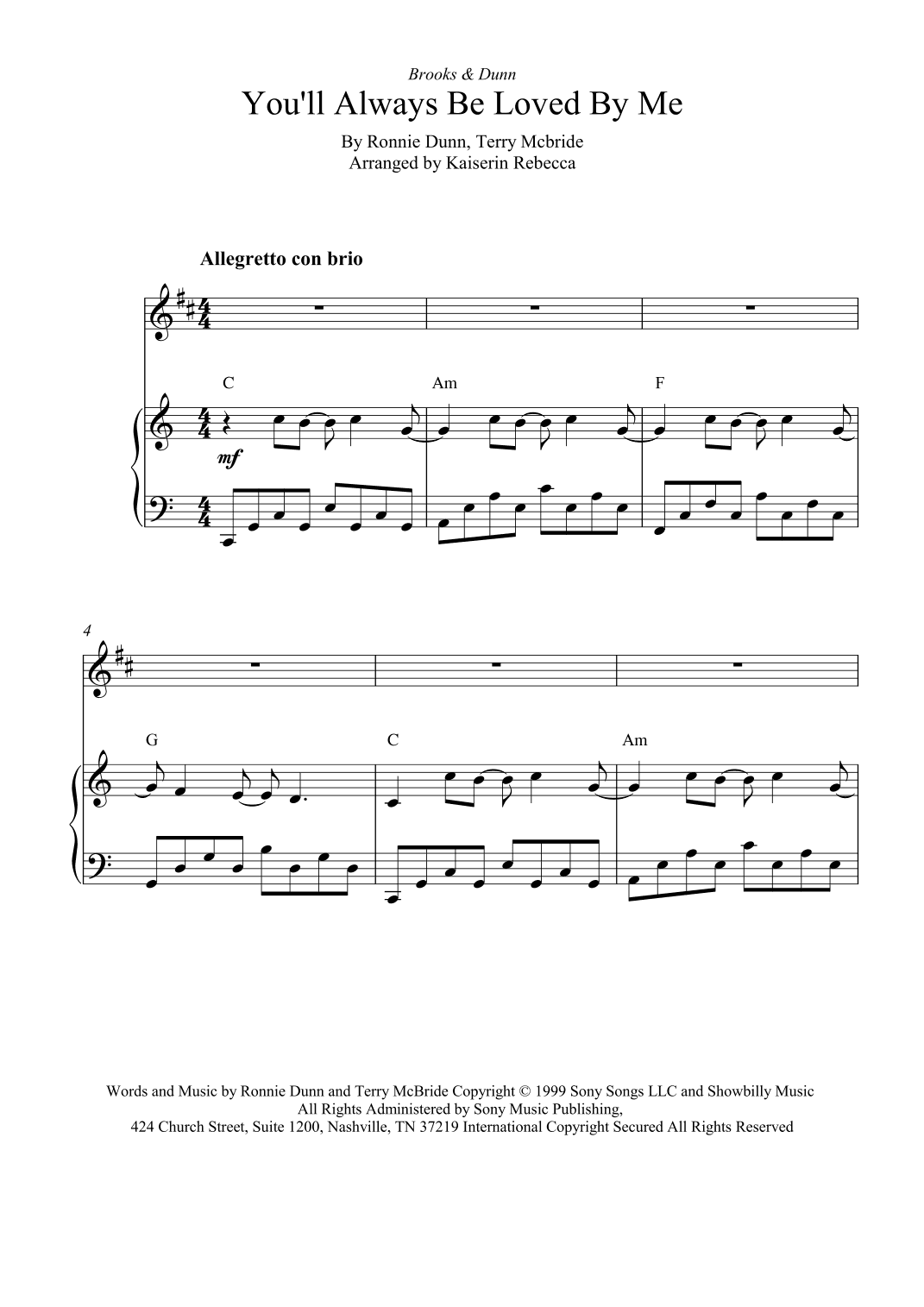 You'll Always Be Loved By Me (arr. Kaiserin Rebecca)