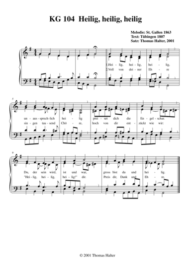 Heilig, heilig, heilig (arr. Thomas Halter)