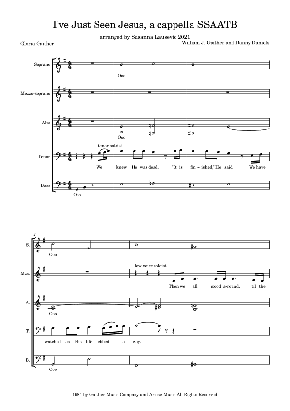 I've Just Seen Jesus (arr. Susanna Lausevic)