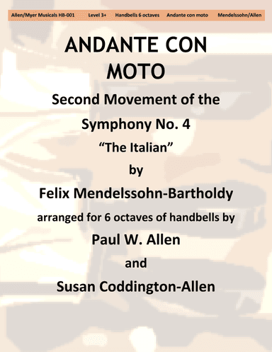 Andante con moto, second movement of Symphony No. 4 "The Italian" (arr. Paul W. Allen and Susan Coddington-Allen)
