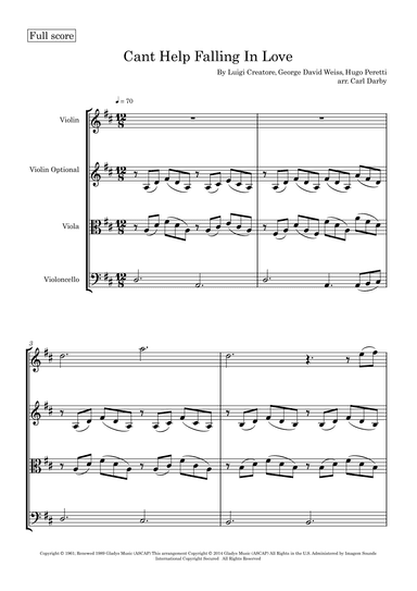 Can't Help Falling In Love (arr. Carl Darby)