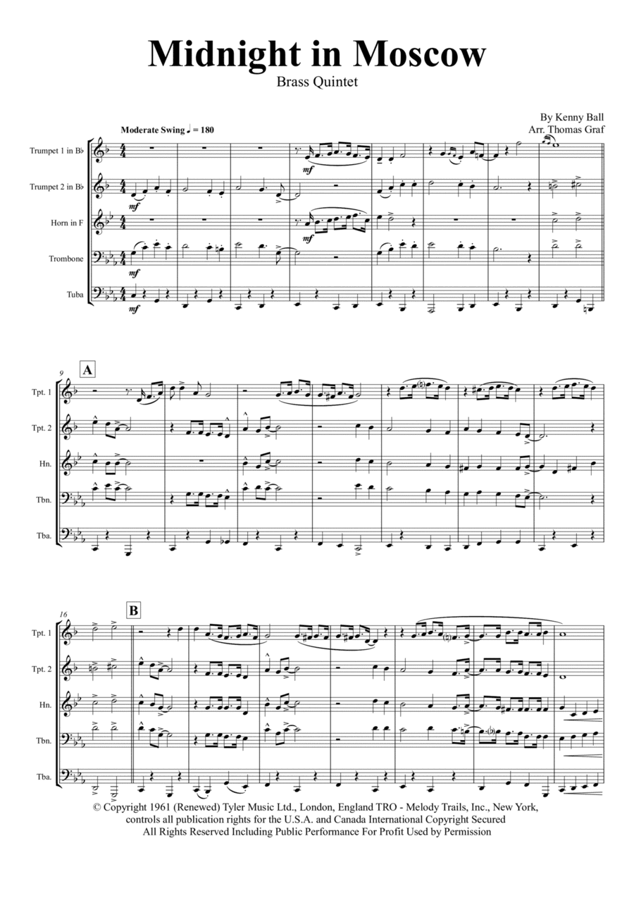 Midnight In Moscow (arr. Thomas Graf)