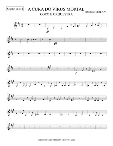 CLARINETE IN Bb2- A CURA DO VÍRUS MORTAL PARA CORO E ORQUESTRA
