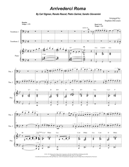 Arrivederci Roma (goodbye To Rome) (arr. Stephen DeCesare)