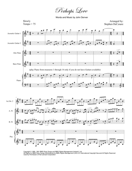Perhaps Love (arr. Stephen DeCesare)