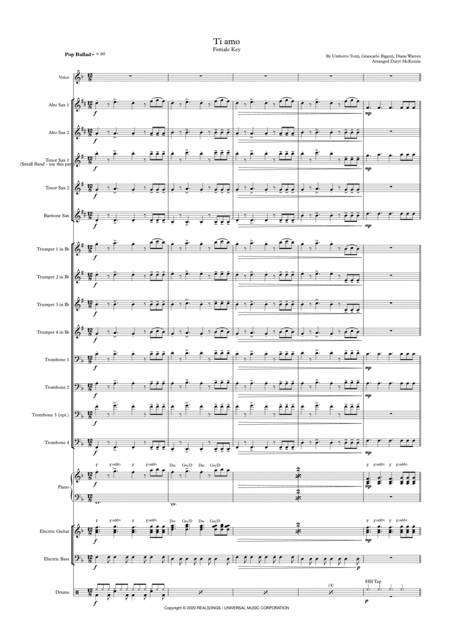 Ti Amo (arr. Daryl McKenzie)
