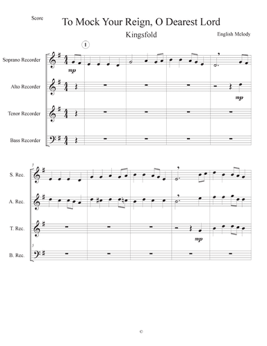 Kingsfold (for Recorder Consort) (arr. Nathaniel Hontz)
