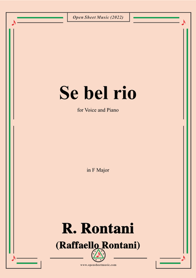 R. Rontani-Se bel rio,in F Major (arr. OSM Press)