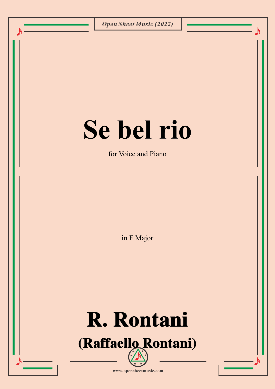 R. Rontani-Se bel rio,in F Major (arr. OSM Press)