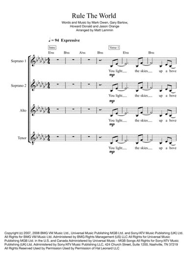 Rule The World (arr. Matt Lammin)