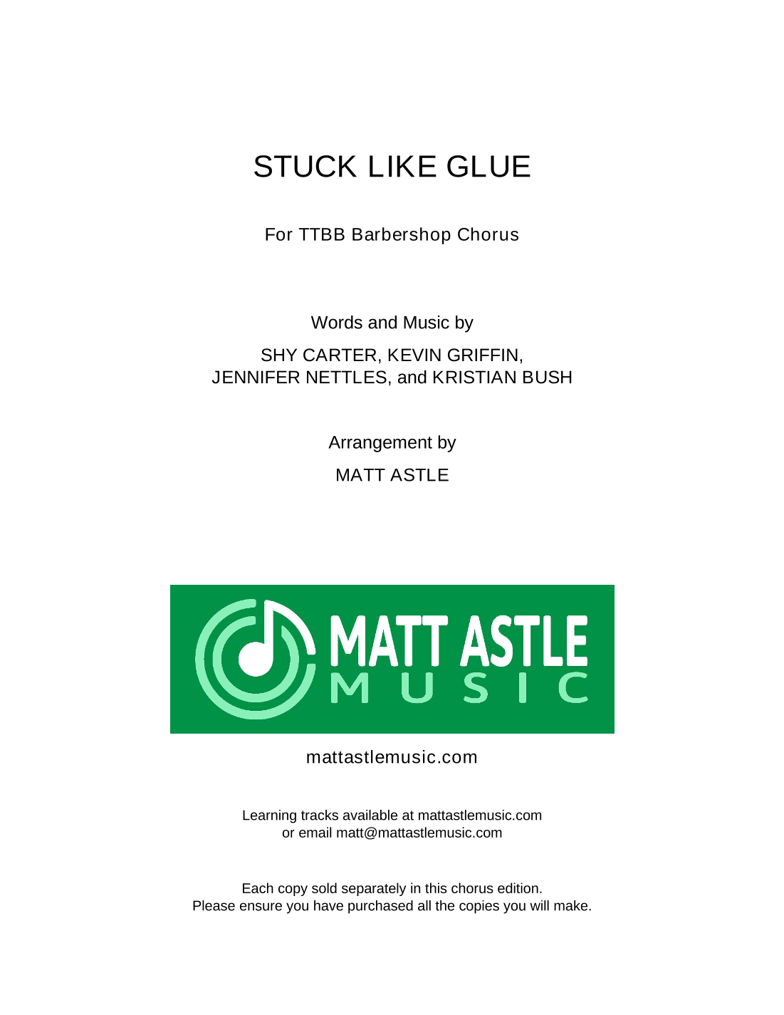 Stuck Like Glue (arr. Matt Astle)