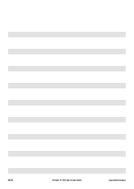 Manuscript Paper - 9 Staves No Clefs