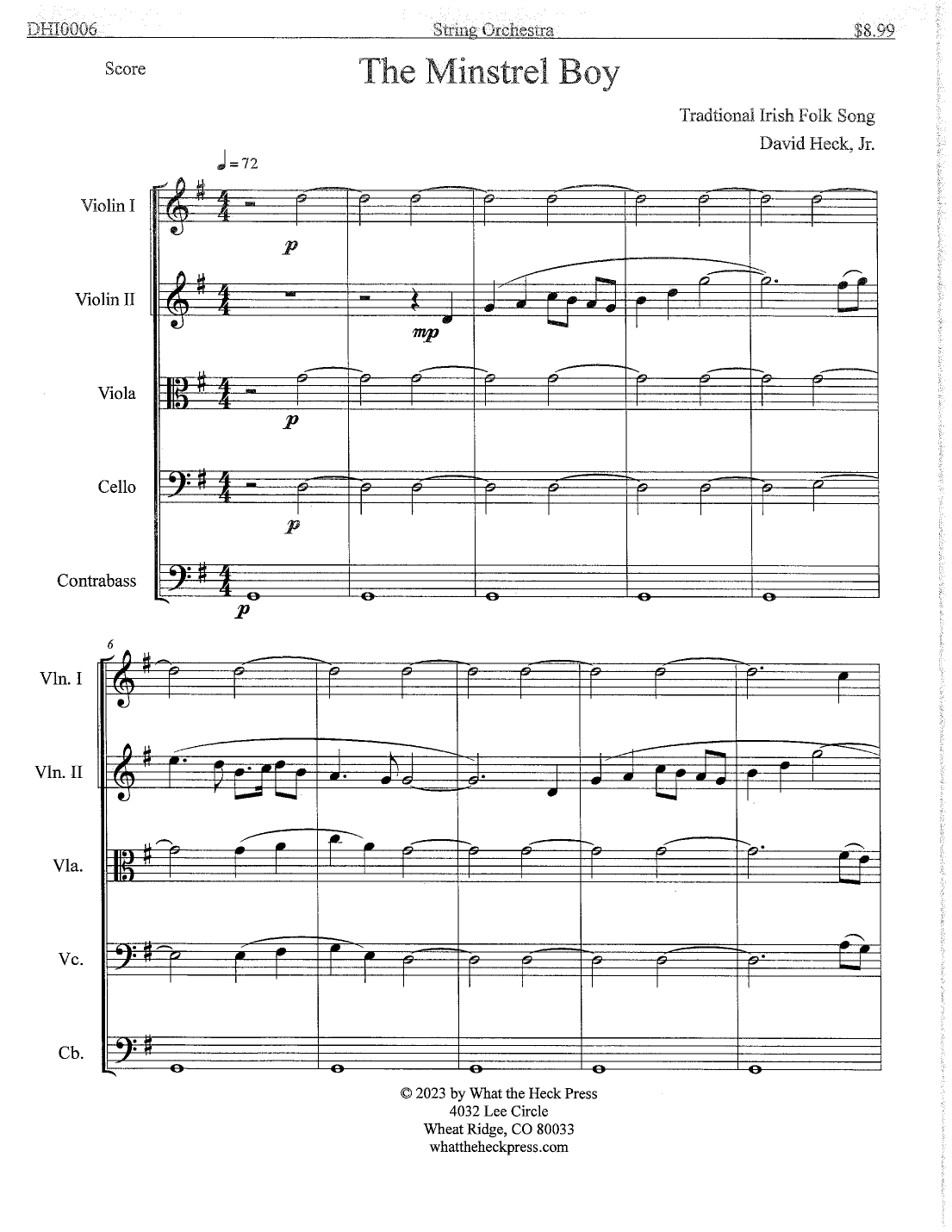 The Minstrel Boy (arr. David Heck, Jr.)