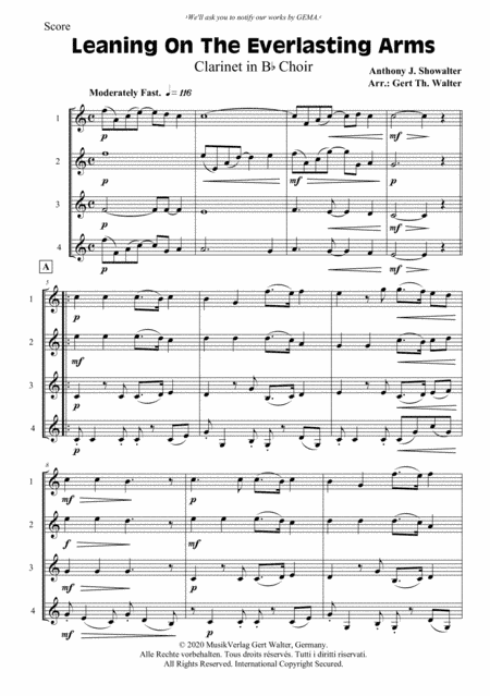 Leaning On The Everlasting Arms (arr. Gert Th. Walter)