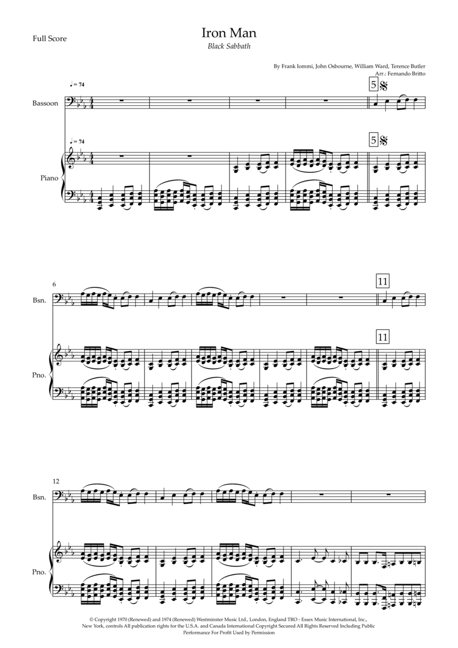 Iron Man (arr. Fernando Britto)