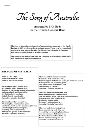 The Song of Australia (arr. Steve Eads)