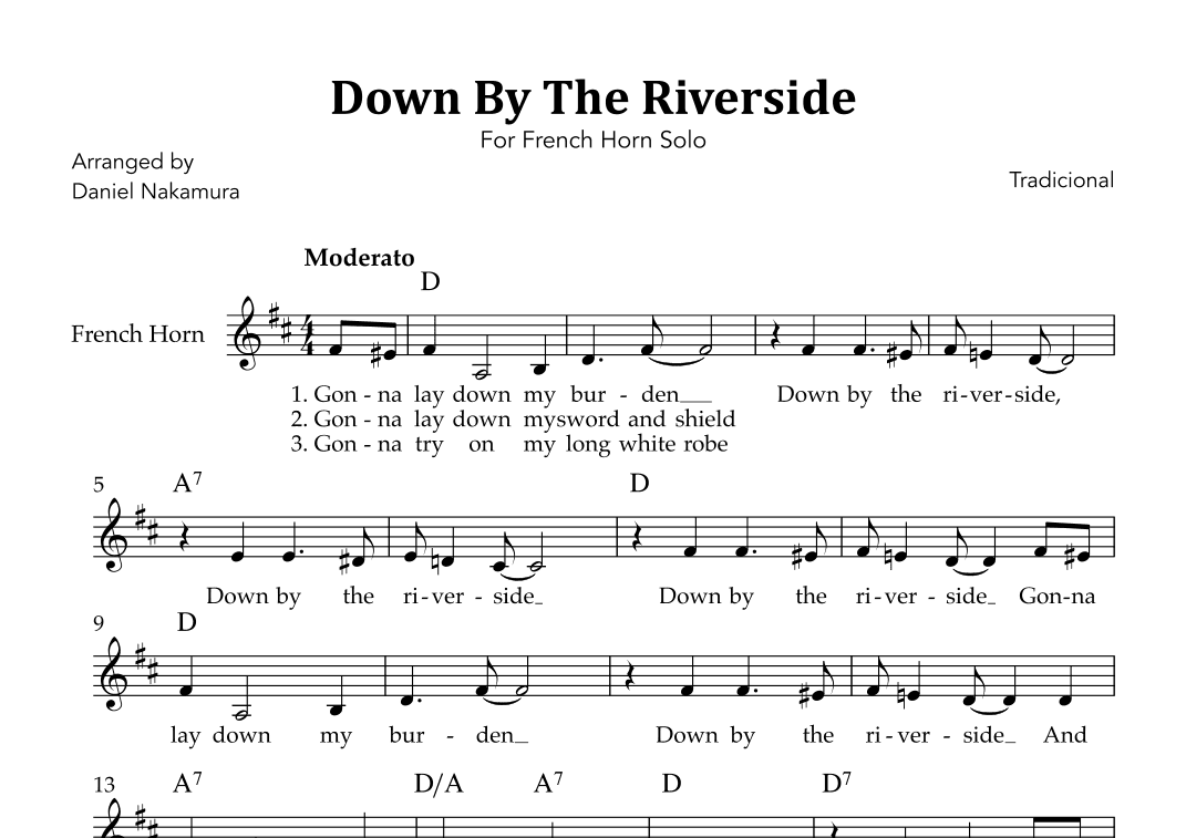 Down By The Riverside (For French Horn) (arr. Daniel Nakamura)