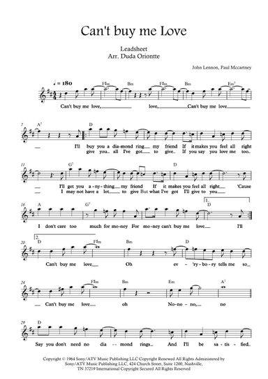 Can't Buy Me Love (arr. Duda Oriontte)