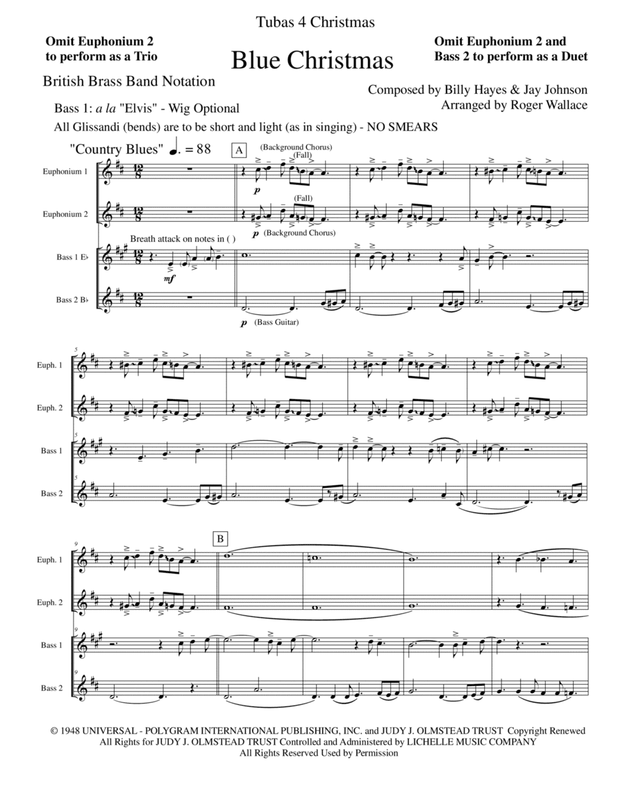 Blue Christmas (arr. Roger Wallace)