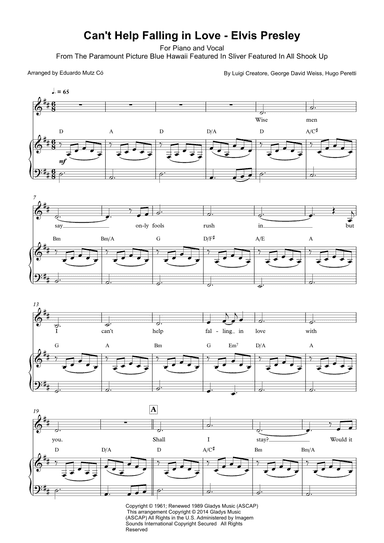 Can't Help Falling In Love (arr. Eduardo Mutz Có)
