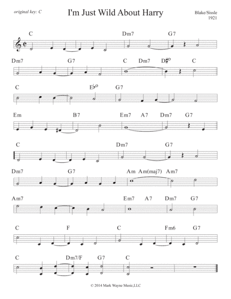 I'm Just Wild About Harry (arr. Mark Huxhold)