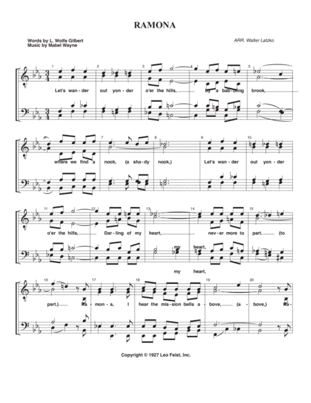 Ramona (arr. Walter Latzko)