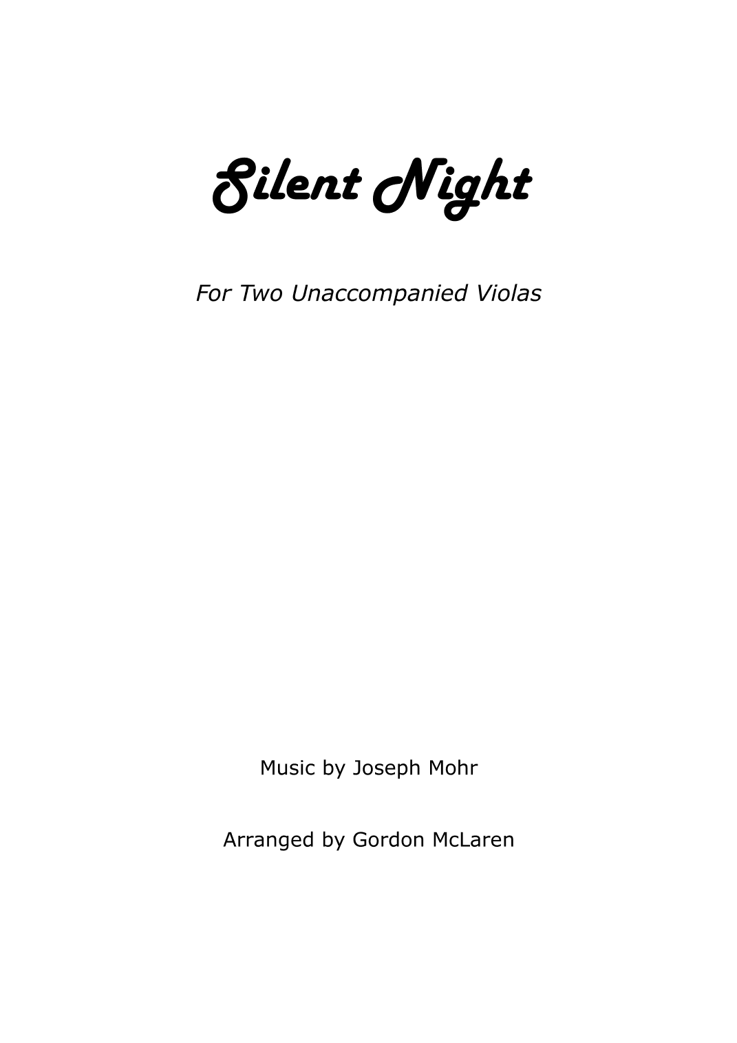 Silent Night (arr. Gordon McLaren)