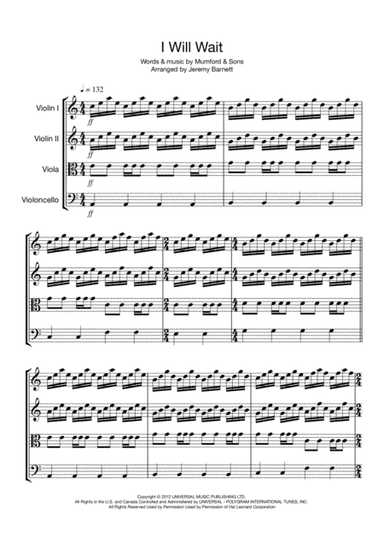 I Will Wait (arr. Jeremy Barnett)