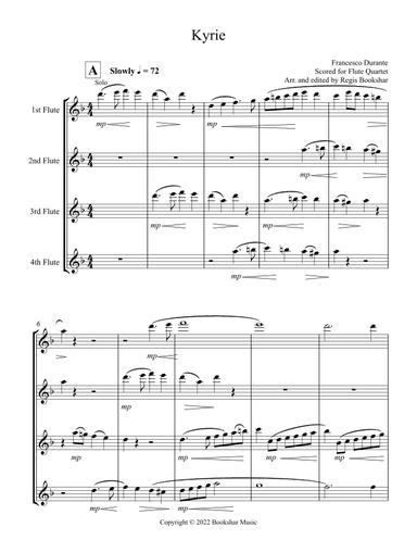 Kyrie (Durante) (Flute Quartet) (arr. Regis Bookshar)