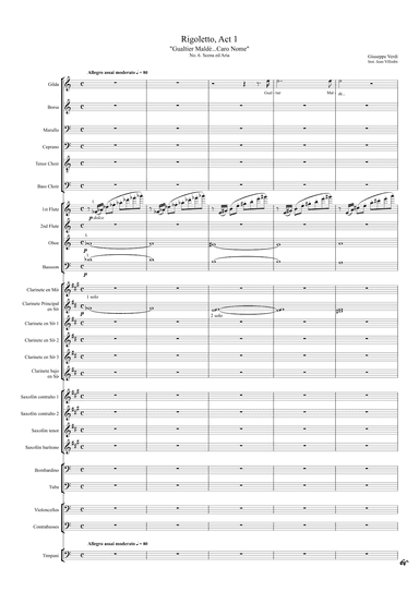 Rigoletto - No 6 - Scena ed Aria (arr. Juan Villodre)