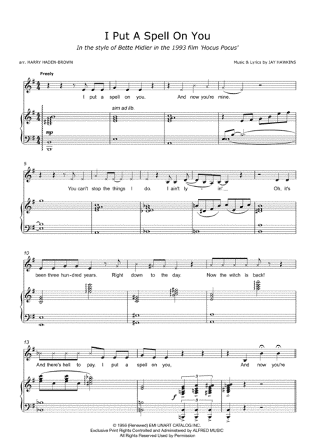I Put A Spell On You (arr. Harry Haden-Brown)