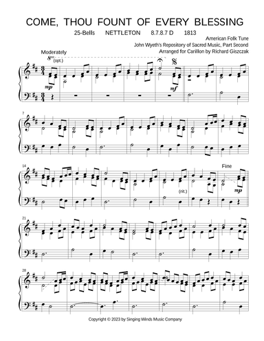 25B. Come, Thou Fount of Every Blessing (NETTLETON) (arr. Richard Giszczak)