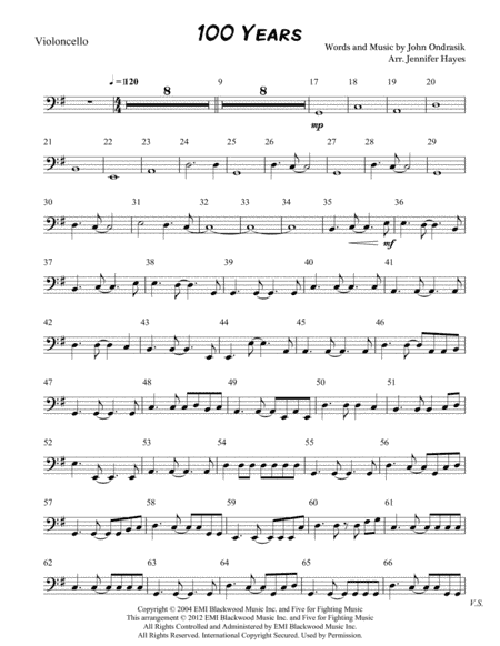 100 Years (arr. JD Hayes)