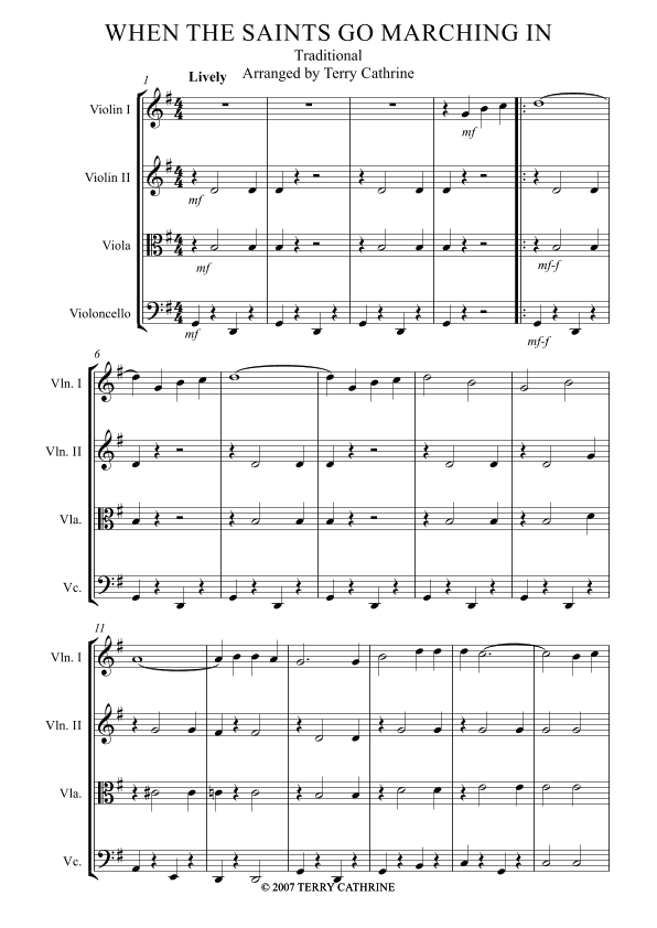 When The Saints Go Marching In (arr. Terry Cathrine)
